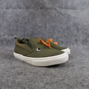 Old Navy Shoes Kids 8 Sneakers Dinosaur Slip On Canvas Toddler Green Orange Dino